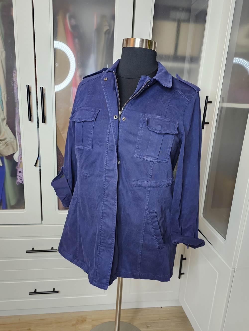 Torrid Navy Blue Utility Jacket with Front Pockets